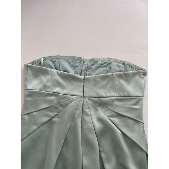 BCBG Pastel Mint Green Strapless Satin Silk Mini Dress Y2K Hoco Formal Cocktail - Picture 14 of 16